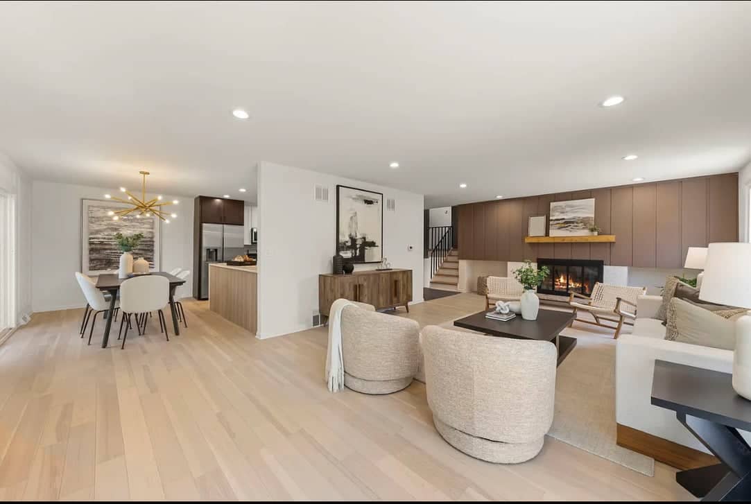 home kitchen and living room